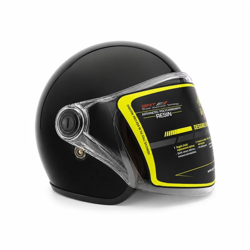 CASCO PARA MOTO - ROYAL M-20K / NEGRO / BRILLO