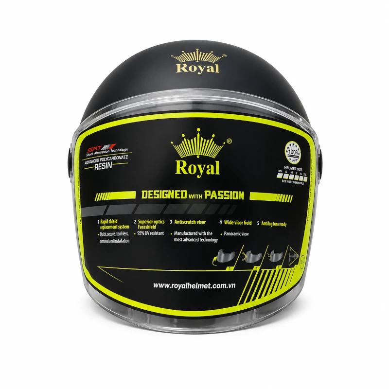 CASCO PARA MOTO - ROYAL M-20K / NEGRO / MATE - Imagen 4