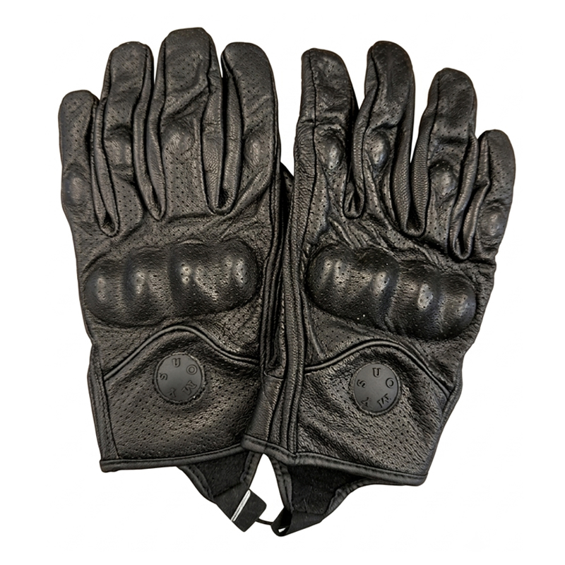 GUANTES NEGROS PERFORADOS CON PROTECCIONES